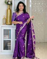 Royal Purple Jacquard Saree