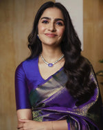 Royal Dark Purple Jacquard Saree