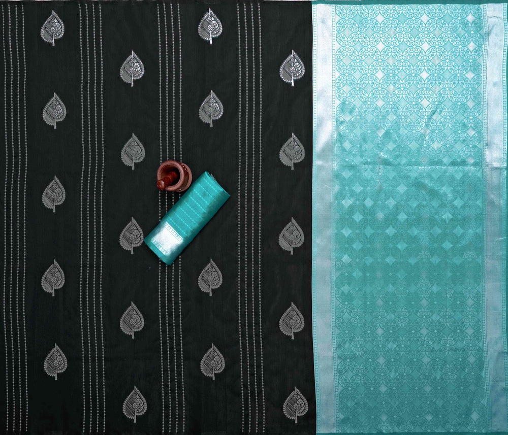 Tea Blue Jacquard Saree