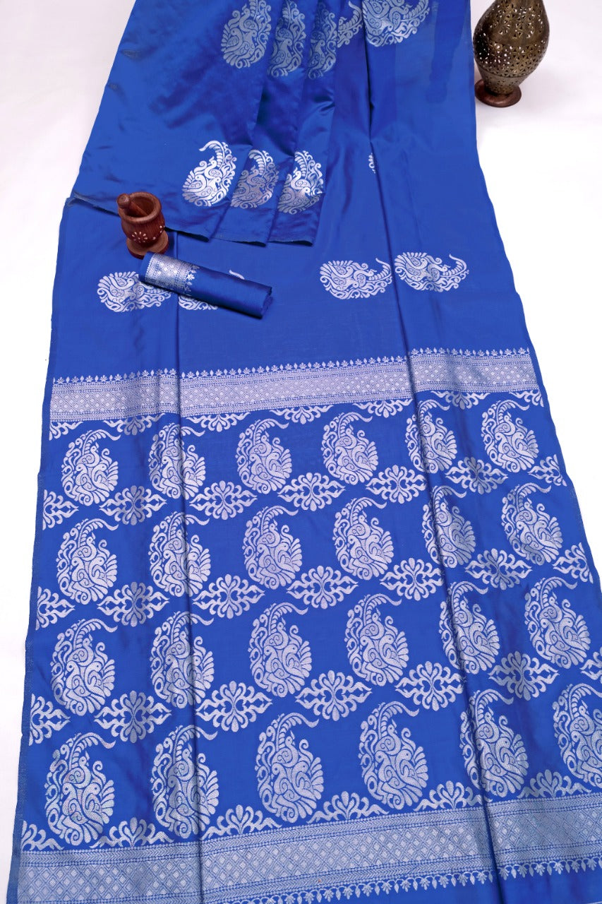 Blue Jacquard Saree