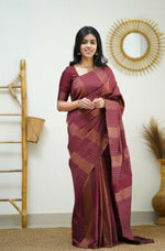 Elegant Maroon Jacquard Saree