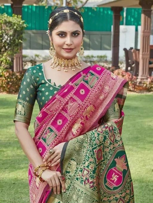 Luxurious Wine Jacquard Saree