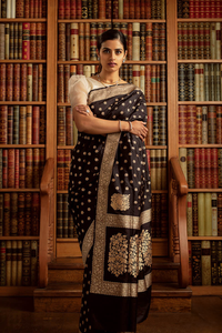 Black Jacquard Saree for Women – Premium Festive & Traditional Wear