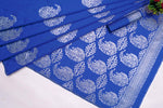 Stunning Blue Jacquard Saree
