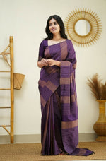 Royal Purple Jacquard Saree