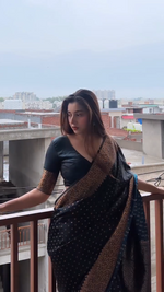 Onyx Black Jacquard Saree