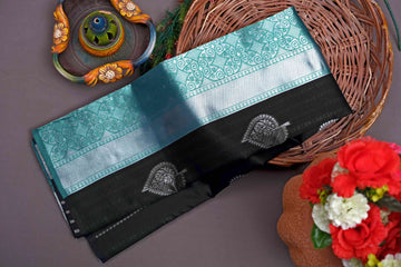 Tea Blue Jacquard Saree – Soft Elegance with Premium Woven Detailing