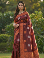 Luxury Maroon Jacquard Saree