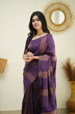 Royal Purple Jacquard Saree