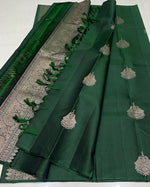 Graceful Mahendi Green Jacquard Saree