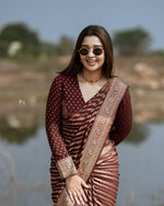 Maroon Jacquard Saree