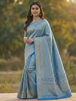 Royal Blue Jacquard Saree