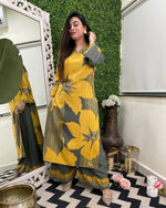 Mustard Bloom Embroidered Rayon Co-Ord Set