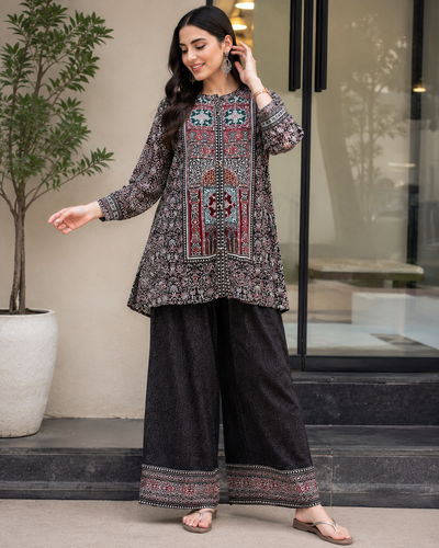 Women's Pure Natural Crape Printed Co-Ord Set