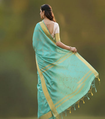Premium Light Blue Jacquard Saree – Elegant Woven Saree for Festive & Special Occasions