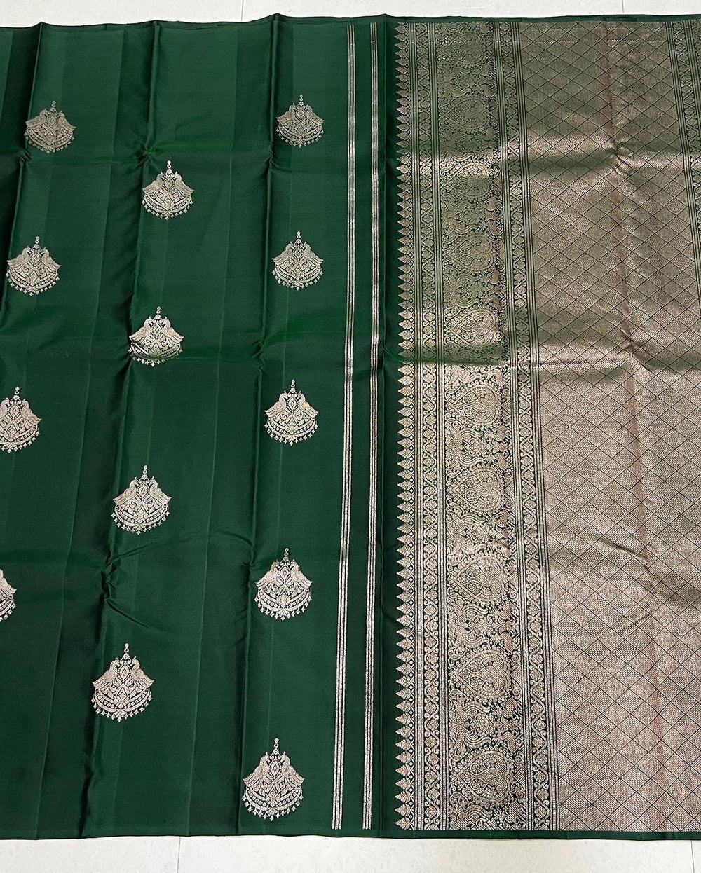 Graceful Mahendi Green Jacquard Saree