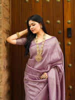 Lavender Jacquard Saree