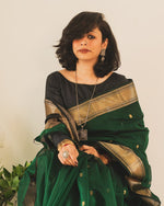 Graceful Green Jacquard Saree