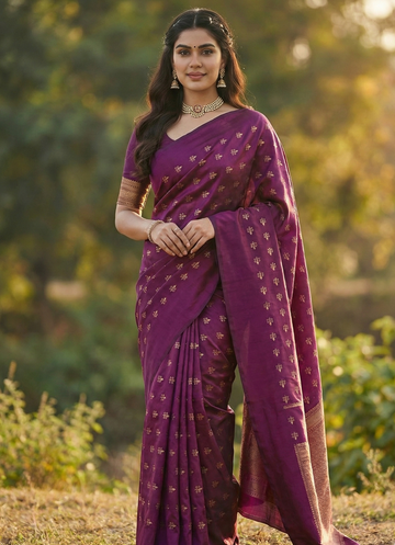 Elegant Wine Jacquard Saree – Premium Traditional Indian Wear for Women
