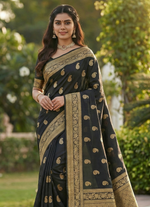 Classic Black Jacquard Saree