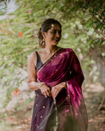 Purple Jacquard Saree