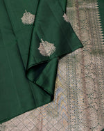 Graceful Mahendi Green Jacquard Saree