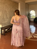 Dusty Pink Tabby Organza Anarkali Suit Set