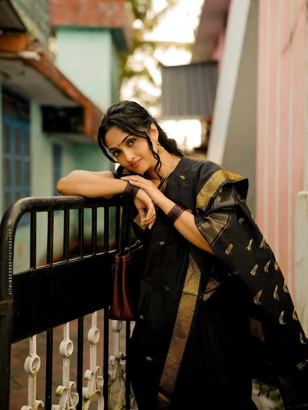 Black Jacquard Saree 