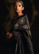 Luxury Black Jacquard Saree