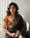 Black Jacquard Saree – Elegant & Premium Ethnic Wear