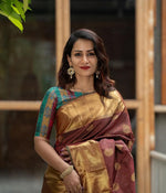 Brown Jacquard Saree