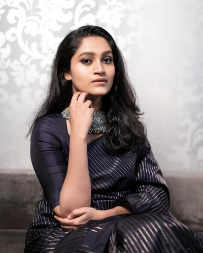 Elegant Purple Jacquard Saree