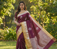 Maroon Jacquard Saree – Rich Woven Elegance for Timeless Style