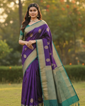 Royal Purple Jacquard Saree – Luxurious Woven Elegance for Celebrations