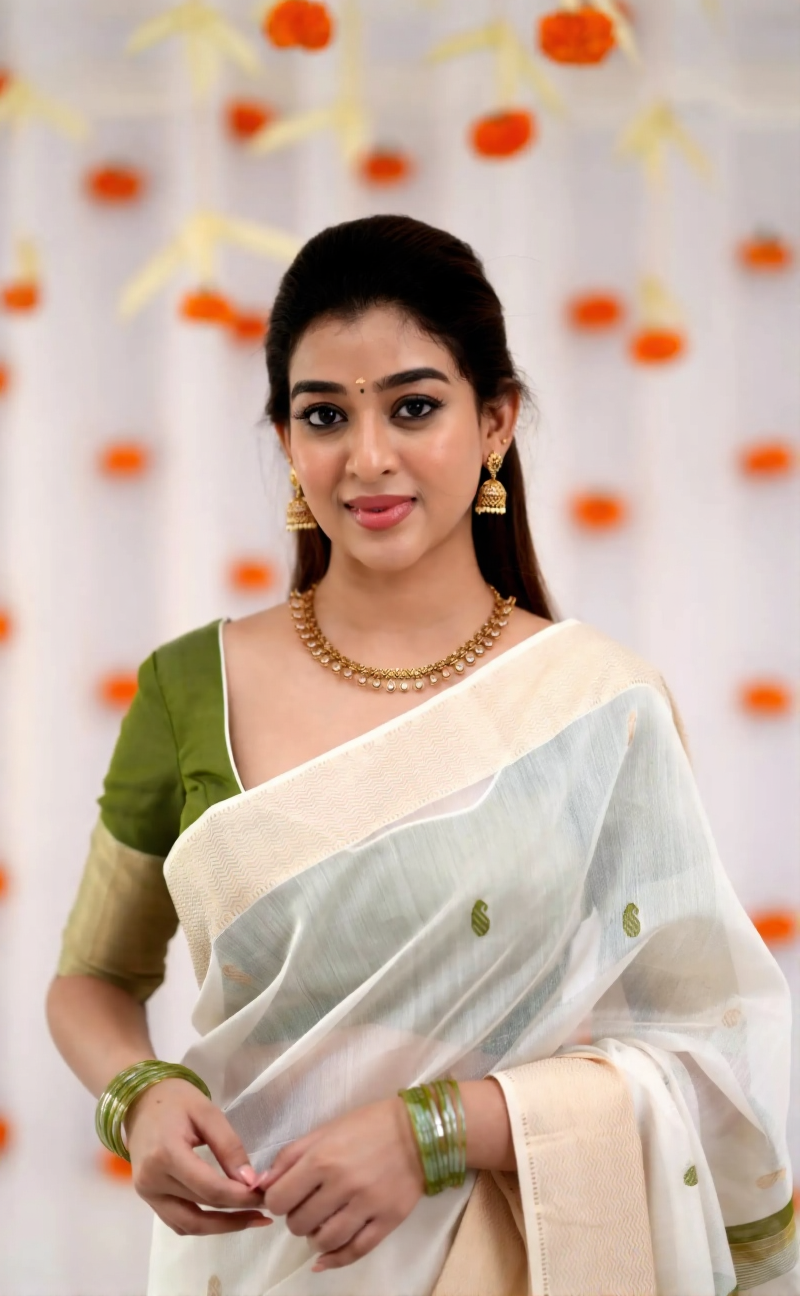 Elegant Green Jacquard Saree