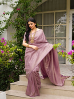 Lavender Jacquard Saree