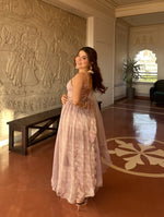 Dusty Pink Tabby Organza Anarkali Suit Set