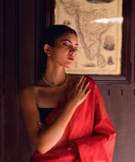 Radiant Red Jacquard Saree