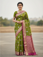 Mahendi Green Jacquard Saree