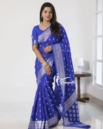 Blue Jacquard Saree