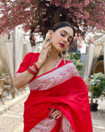 Red Jacquard Saree