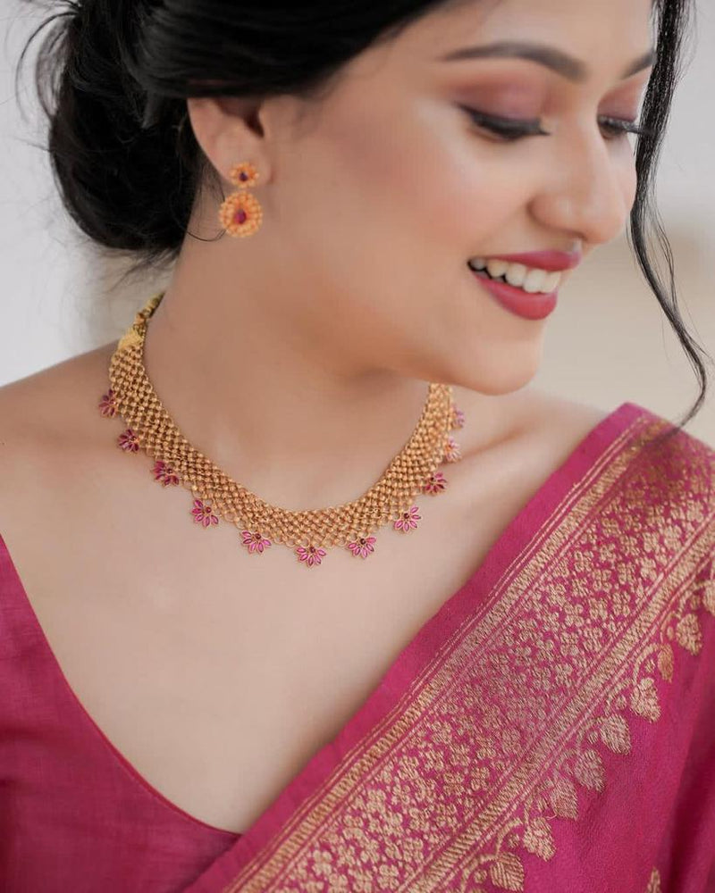 Majestic Maroon Jacquard Saree