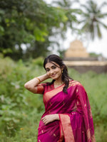 Dark Pink Jacquard Saree