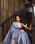 Graceful Grey Jacquard Saree