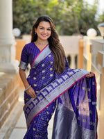 Royal Blue Jacquard Saree