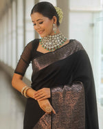 Luxury Black Jacquard Saree