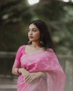 Graceful Pink Jacquard Saree