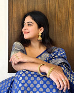 Royal Blue Jacquard Saree