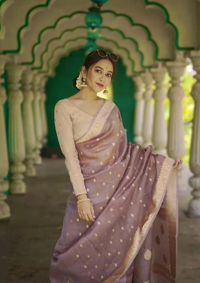 Light Purple Jacquard Saree – Soft, Elegant & Perfect for Every Celebration