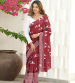 Maroon Jacquard Saree